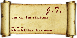Janki Tarziciusz névjegykártya